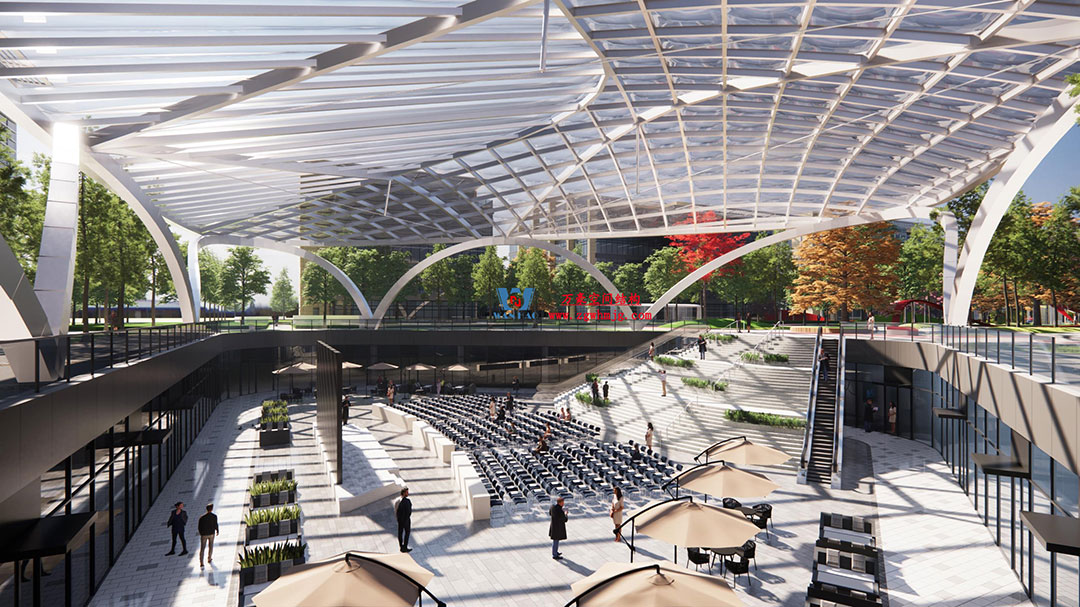 ETFE氣枕膜與雙曲面空間網(wǎng)殼結(jié)構(gòu)結(jié)合是什么樣？一起來一睹真容