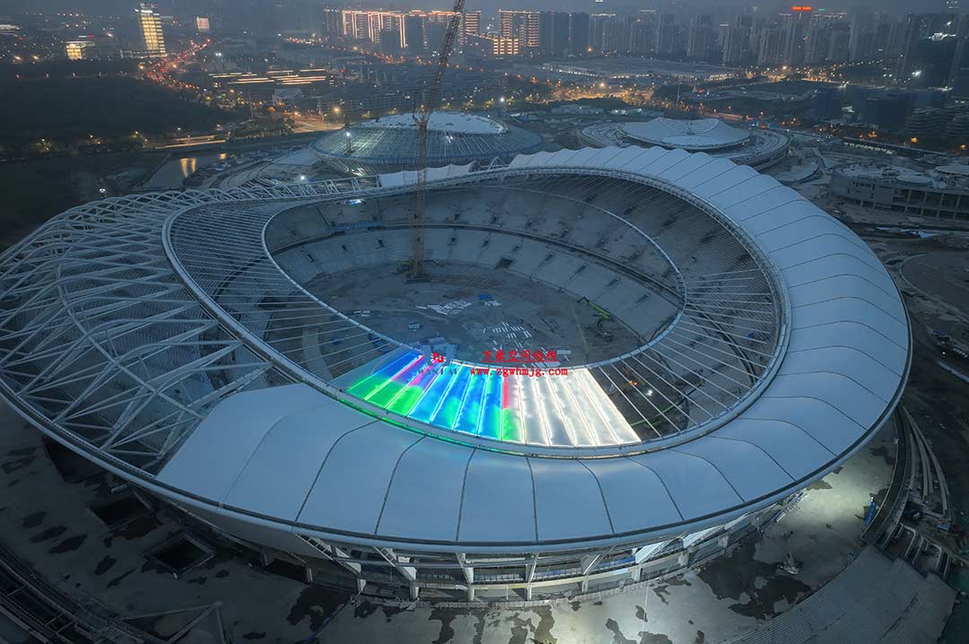 太湖之畔，華燈初上|無錫奧體中心施工加速