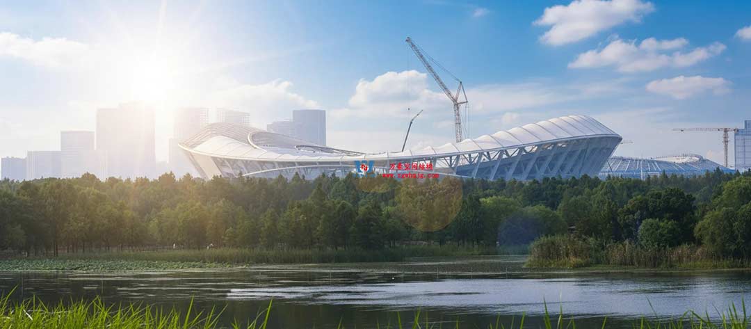 太湖之畔，華燈初上|無錫奧體中心施工加速